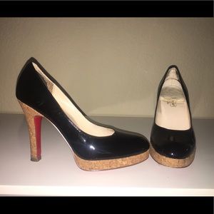 Oh Deer! Black patent pump red bottom